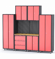 Комплект металлической гаражной мебели RF-01462 9пр. (шкаф навесной- 2шт,напольный- 3шт,ящик- 1шт,пе